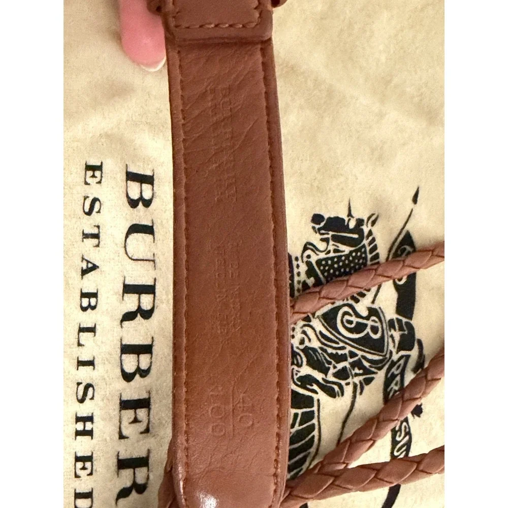 Burberry, Brown Braided Belt‎ W/Gold hardware, 40/100